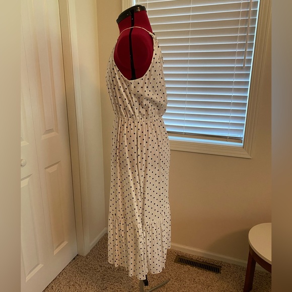 NWT Banana Republic Ivory Black Polka Dot Sleeveless Strap Dress Size Medium - Picture 3 of 8